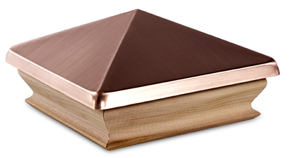 Woodway Large Copper Pyramid Post Cap