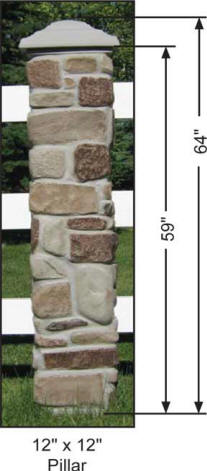 Faux Stone Pillar Size