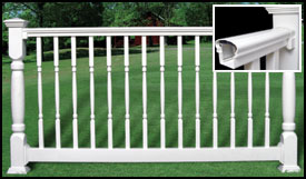 Fairway Contour Vinyl Railing with Turned Balusters